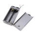 Porta baterías con interruptor y tapa de 2 baterías AA